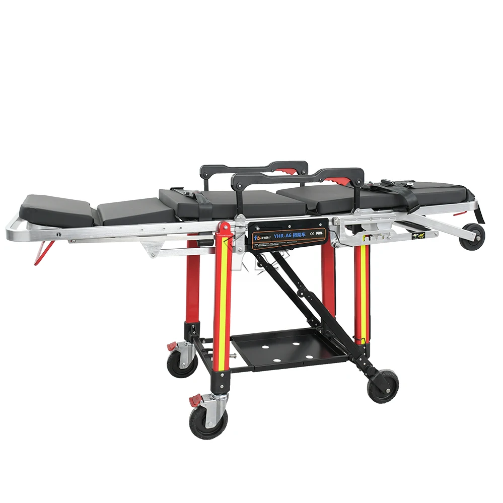 

Heavy-Duty Medical-Grade Aluminum Stretcher 4 Configurations Convertible Transport Chair Manual Power Source