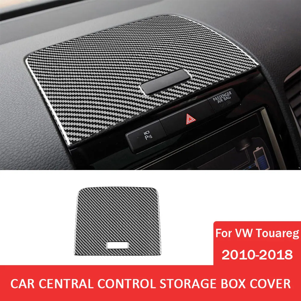 

Carbon Fiber Car Central Control Storage Box Panel Trim Sticker for Volkswagen VW Touareg 2010-2018 Auto Interior Accessories