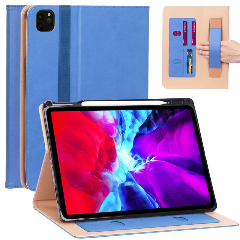 

Складной чехол для iPad Pro 2020, кожаный чехол для планшета для iPad Pro 12,9, чехол 2020 с держателем для карандашей Funda