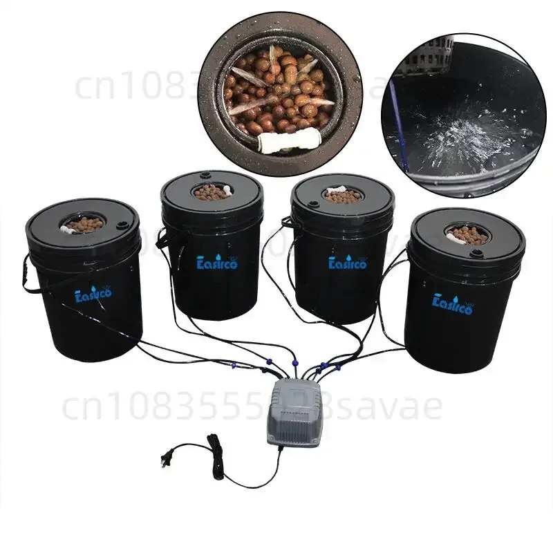 DWC and Drip Ring Hydroponics System 4 20L Clone Barrel Hydroponics Vessel Dripper Irrigation