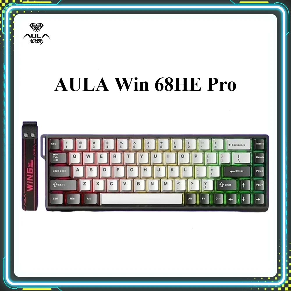 

Рекламные продукты AULA Win 68HE Pro, игровая клавиатура с магнитным переключателем, 8k, проводная RGB с возможностью горячей замены, индивидуальная клавиатура, ПК, офисные подарки