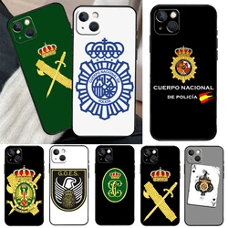Spain National Police logo Phone Case For iPhone 13 12 11 14 15 16 Pro Max Mini X XS Max XR Plus Case Back Cover
