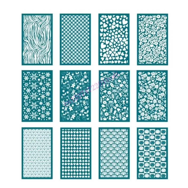Screen Printing Template Suitable for Clay 5-piece Reusable Screen Printing Tape Scraper Used with Clay Earring Cutter M76B