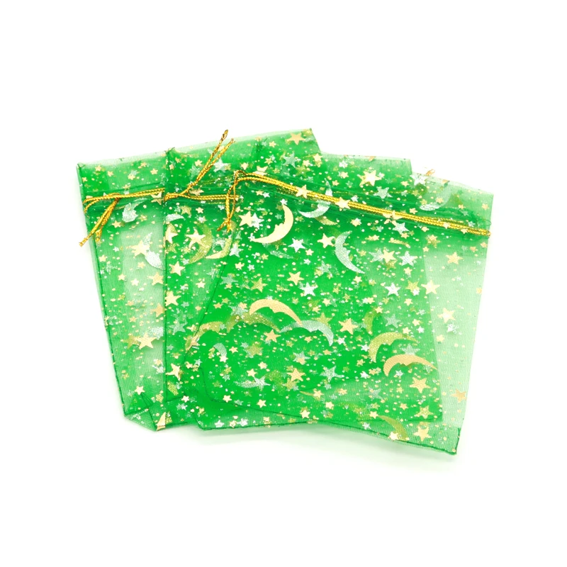 

7x9cm 500Pcs Star Organza Drawstring Bag Jewelry Gift Packaging Bags Multicolor Christmas Candy Storage Tulle Bag Wholesale