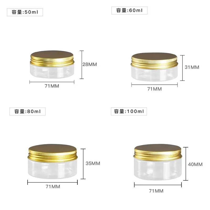 Wholesale Clear PET Plastic Jars 150ml 200ml 250ml Transparent Empty Cosmetic Mask Cream Wax Packaging Containers Pots With Lids