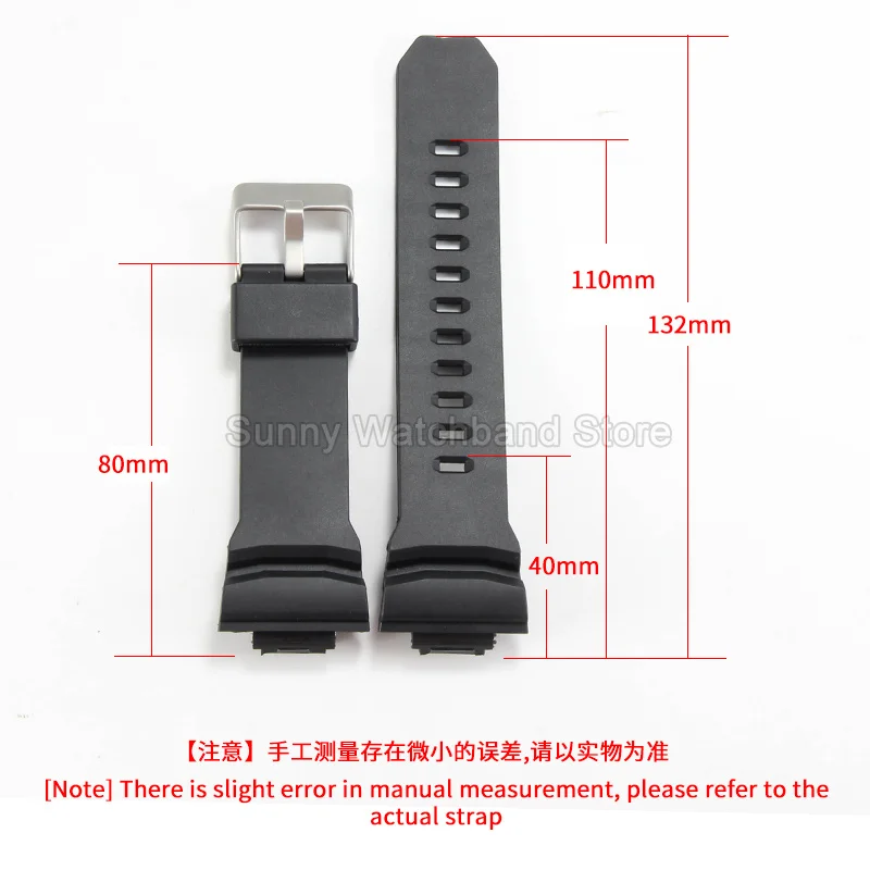 Silicone Watch Bracelet Replacement 16mm Black Special Interface for Casio GD100 GLS100 GA-150/400 5229 5255 GAS 100 Watchband