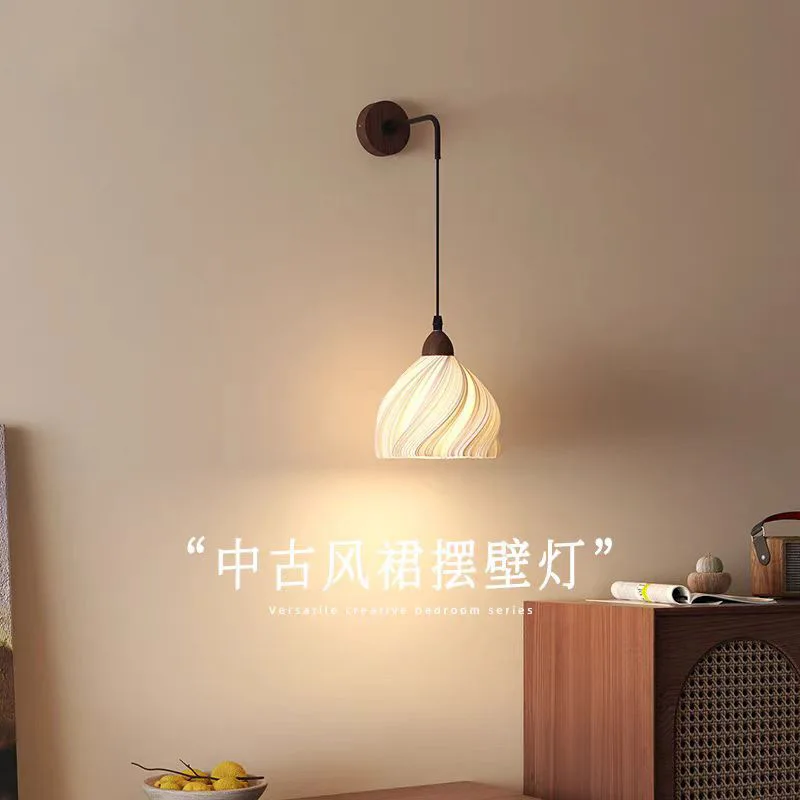 

Modern high-end skirt wall lamp, living room background wall decorative lamp, bedroom bedside eye protection