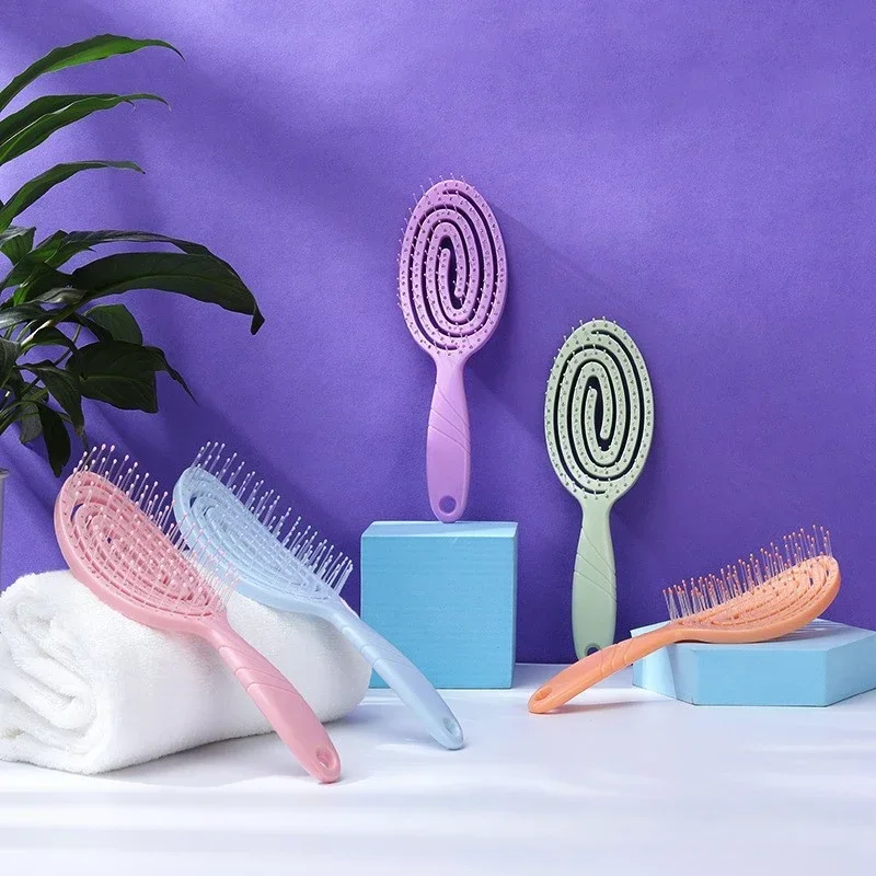 Relaxing Elastic Massage Comb Portable Hair Brush Massage Brush  Brushes Head Combs Scalp Massage Brush Wet And Wavy Bundl