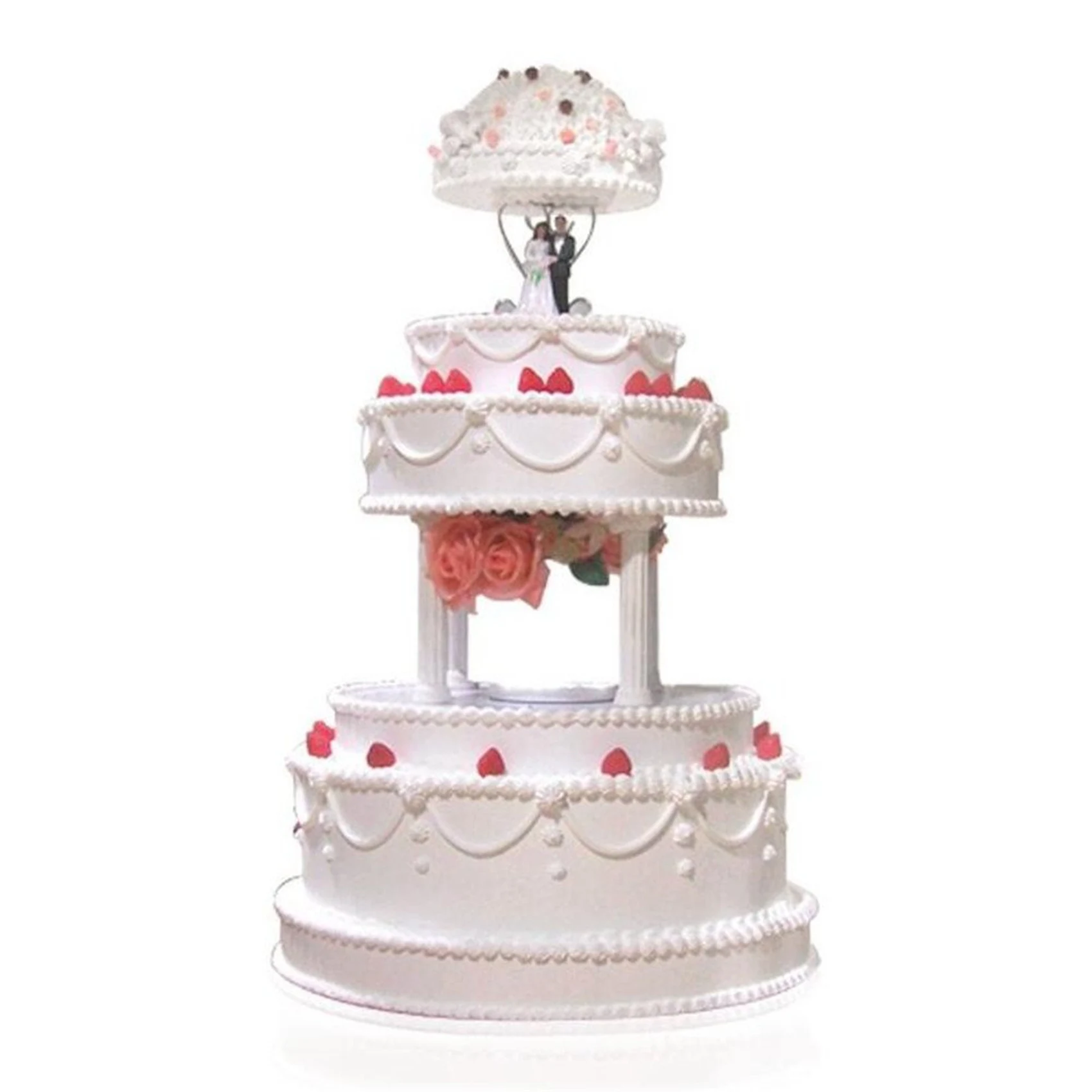 AC23-16Pcs White Small+Large Plastic Cake Pillars,Wedding Cake Pillars Stand,Fondant Cake Support Mold