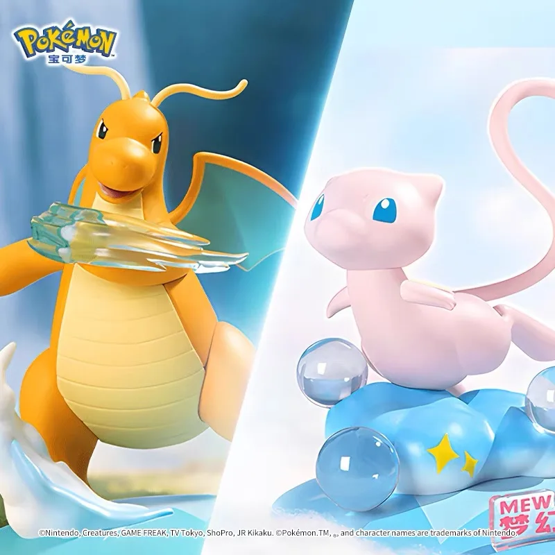 Pokemon Cute Dragonite Mew Dolls Genuine Anime Action Figures Collect Model Ornaments Children's Toy Birthday Gifts