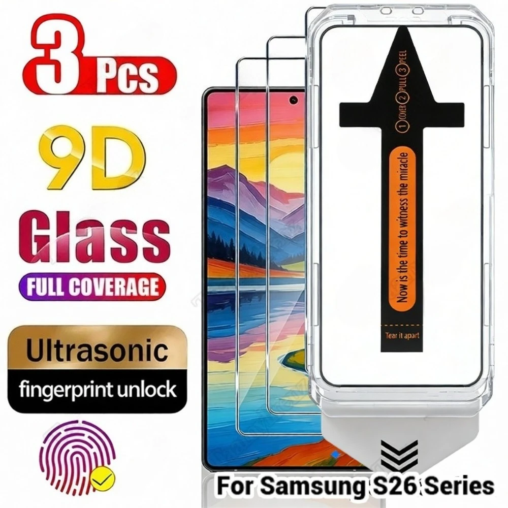 

Защитные стекла на весь экран (3 шт.) для Samsung Galaxy S26 S25 S24 Ultra S23 S22 S21 Plus S24 S25 FE с установкой в один клик