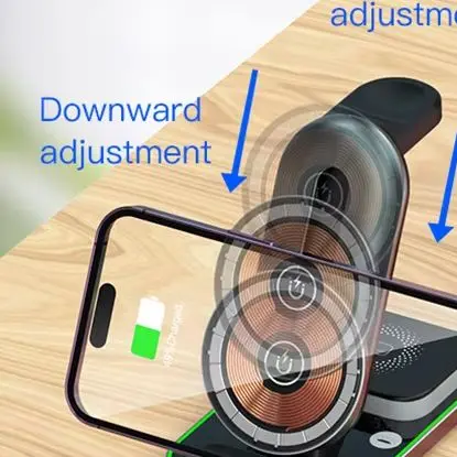 4IN1 Magnetic Wireless Charger Stand For iPhone 12 13 14 Pro Max Ambience Lamp Charging Station For Airpods Pro3 Watch 8 7 6 5 4
