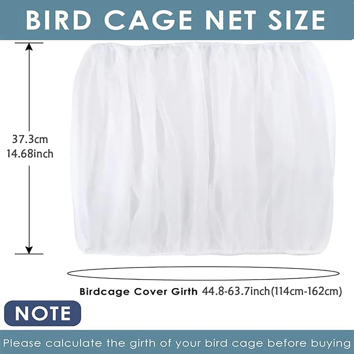 Adjustable Bird Cage Net Cover Birdcage Seed Feather Catcher Soft Skirt Guard Birdcage Nylon Mesh Netting for Round Square Cages