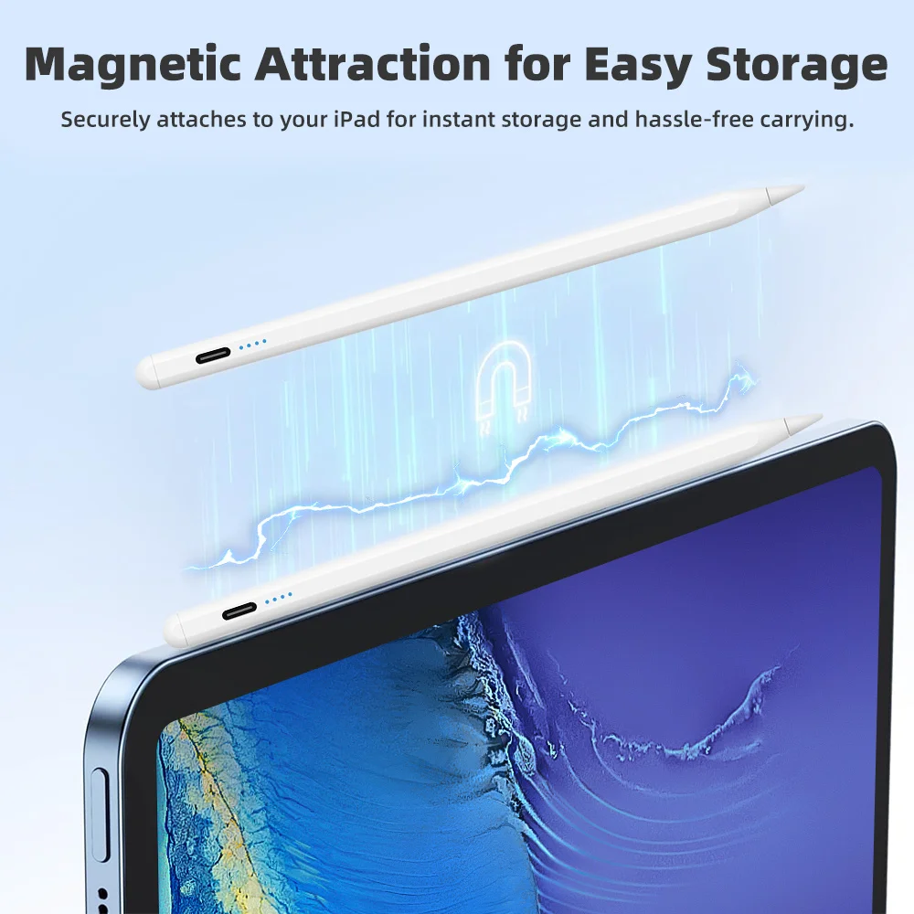 Drawing Magnetic Capacitive Stylus Pen No Bluetooth 4 LED Indicator for iOS Android Windows Phones Tablets Glove & Tips Students - view 3