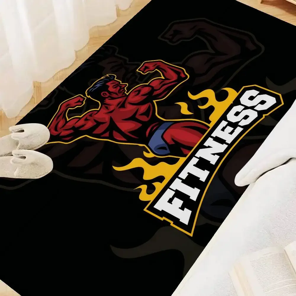 كمال الاجسام الصالة الرياضية اللياقة البدنية سجادة باب المضادة للانزلاق امتصاص الماء شريط طويل وسادة غرفة نوم حصيرة السرير الحصير #3