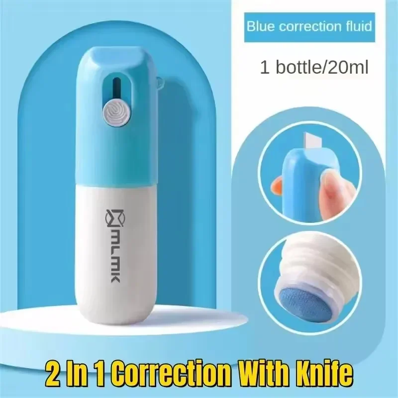 2 In 1 Thermal Paper Correction Fluid with Unboxing Knife Durable Thermal Paper Data Identity Protection Fluid Eraser Box Opener