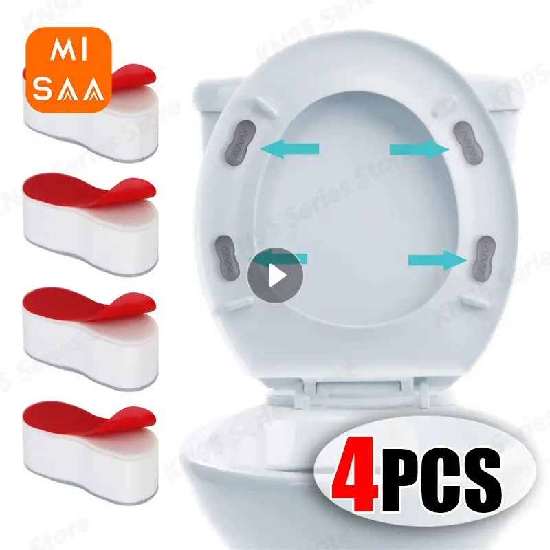 4 Stks/partij Antislip Toilethoes Pakking Bumper Zelfklevende Stoelkussens Toiletdeksel Kussen Schokdemper Toiletgereedschap