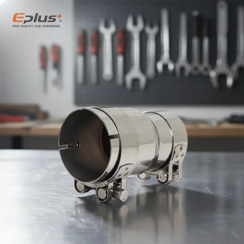 EPLUS Universal Stainless Steel Pipe Straight Adapter Reducer Joint Motorcycle Car Exhaust Pipe No-Weld Installation Connector