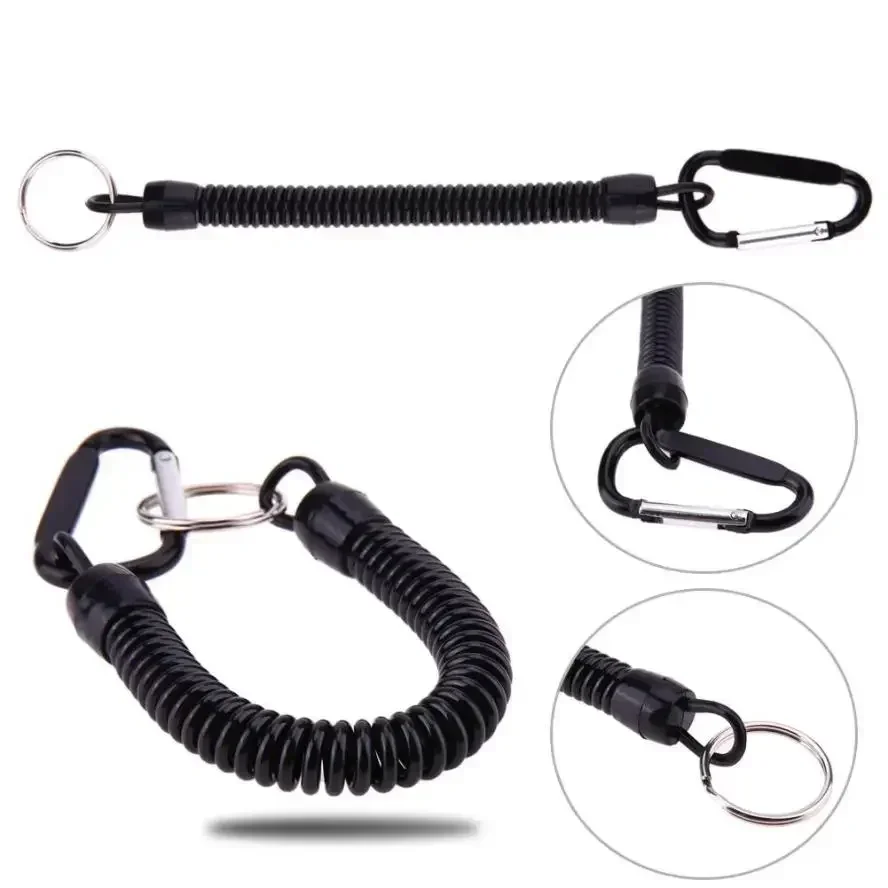 Tactical Lanyard Spring Rope Outdoor Hiking Camping Anti-lost Phone Key Chain Military Backpack Attactment Spring Strap