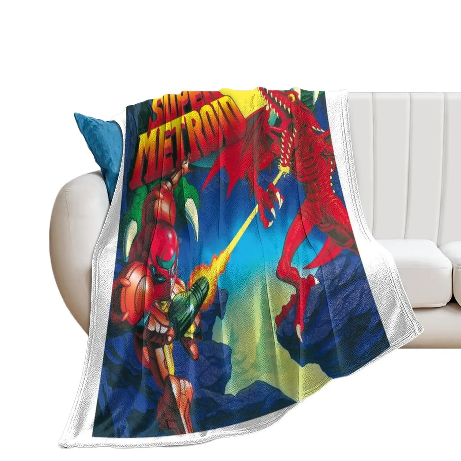 Retro Super Metroid Throw Blanket Sofas Furrys Winter beds Blankets