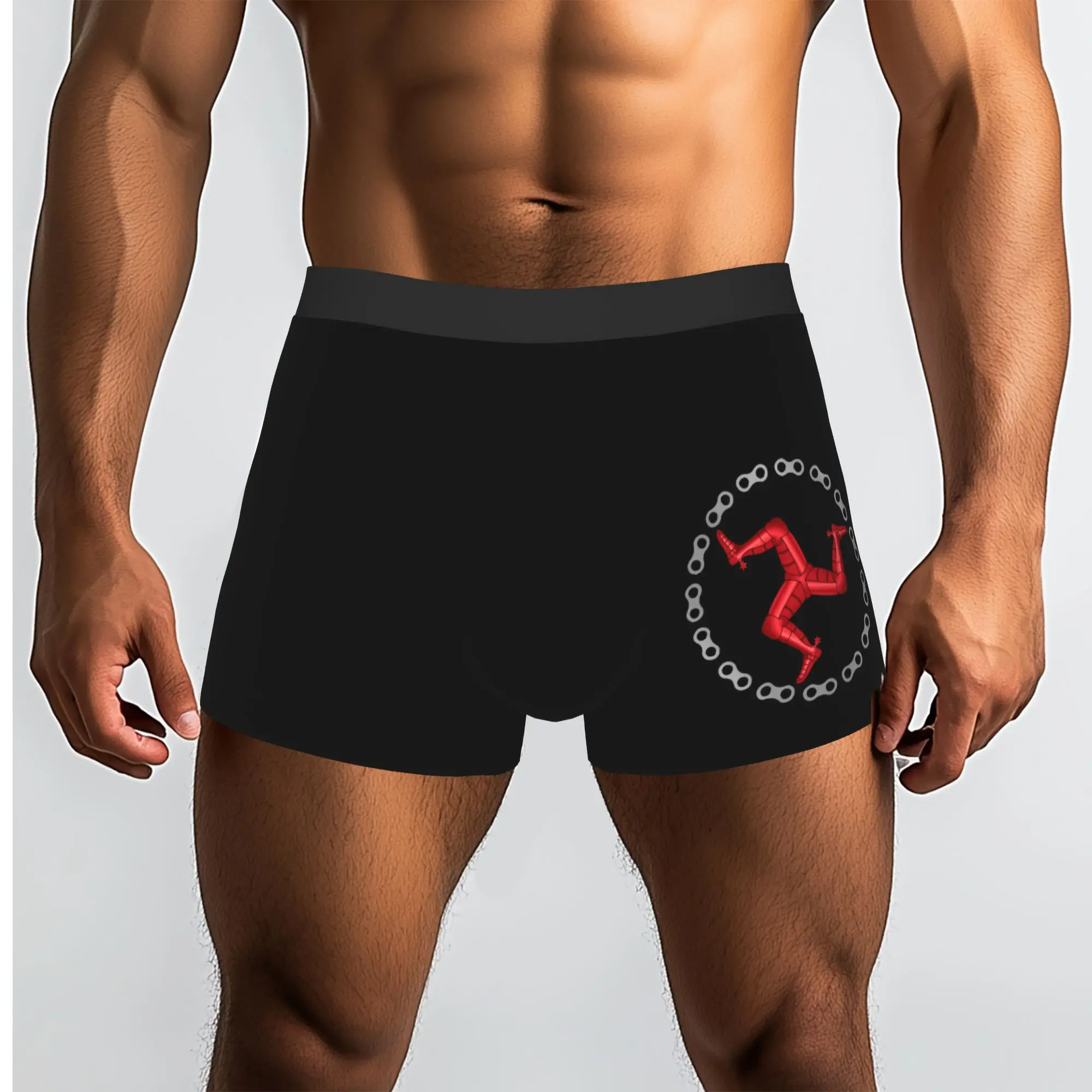 Customized Isle of Man Chain Underwear Men Print  Boxer Shorts Panties Briefs Soft Underpants
