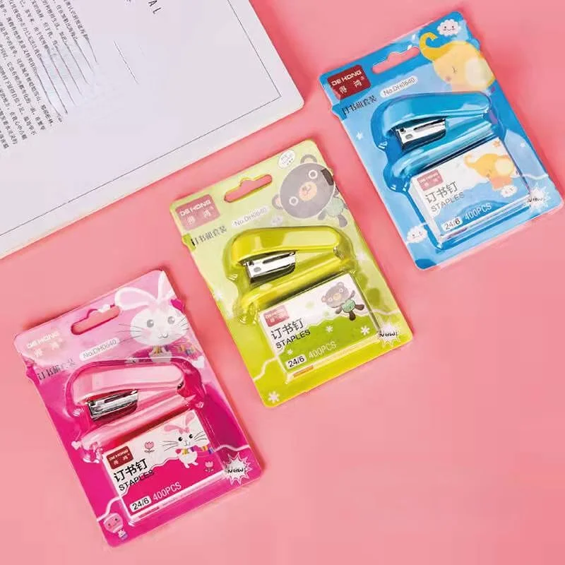 1pcs Mini Stapler Set Staples Paper Binder Stationery Office Binding Tools School Supplies Kawaii Stationery