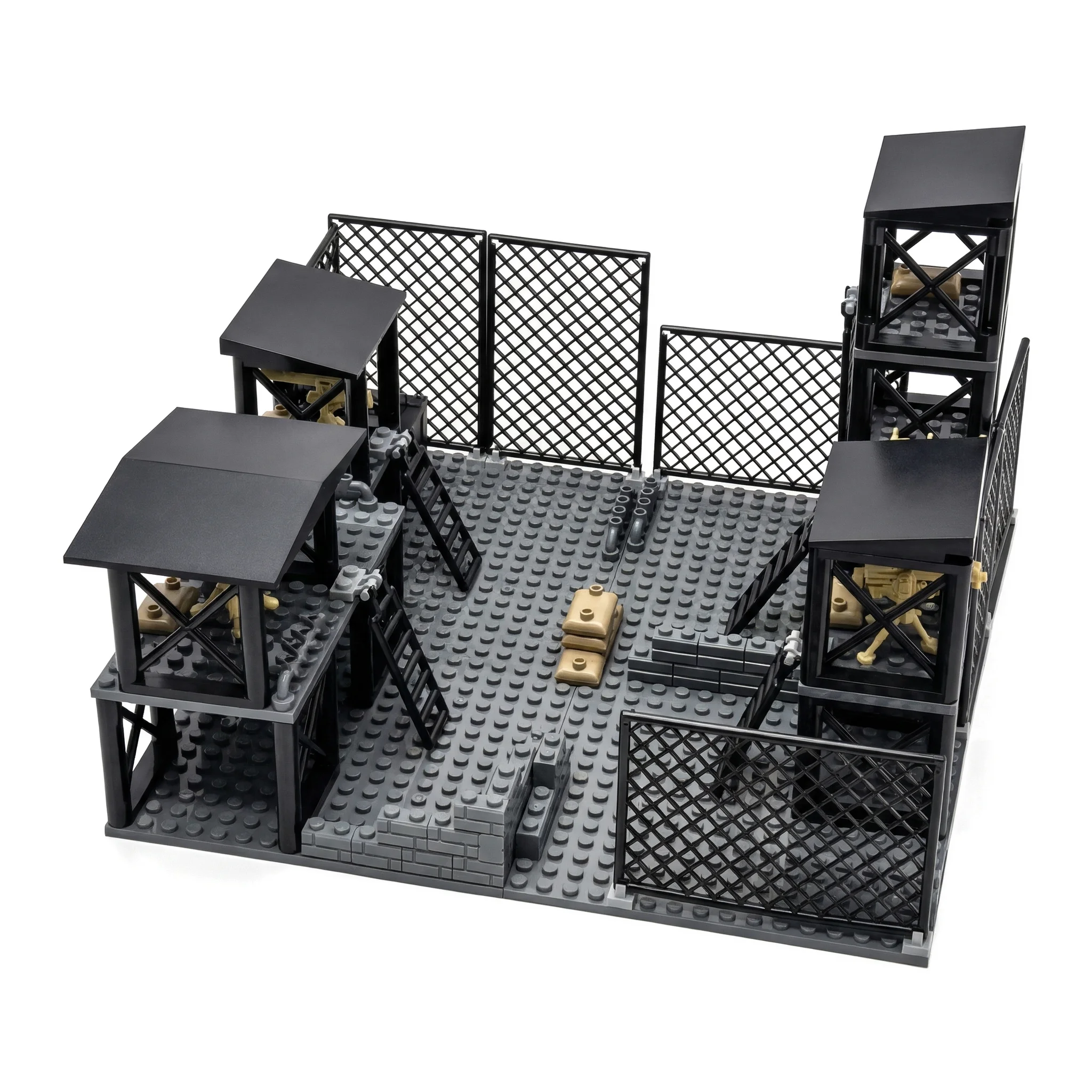 

MOC Military 4 In one Outpost Building Blocks Toys Sets DIY Toy Construction Blocks Toys for Boys Birthday Gifts