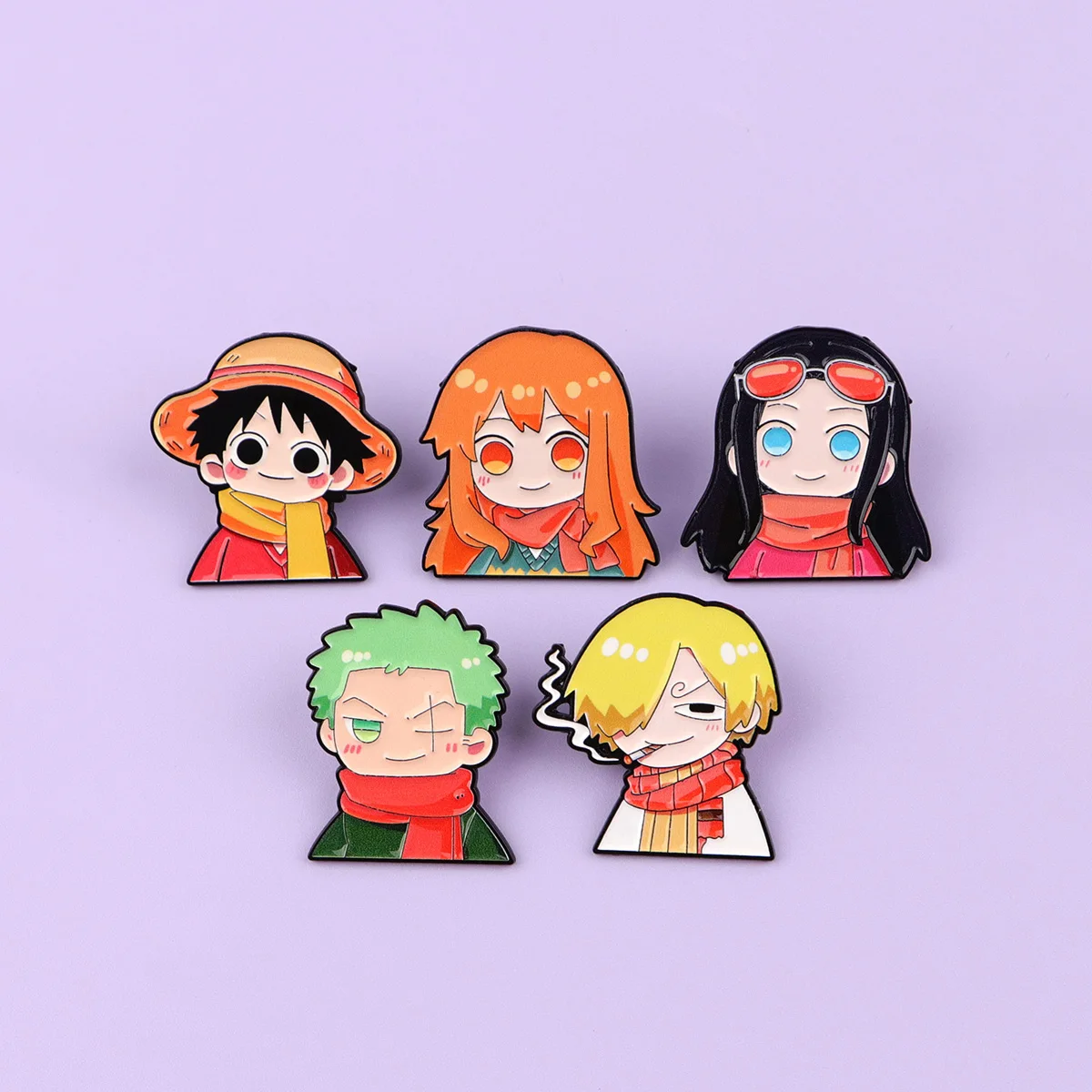 Süße japanische Anime Luffy Emaille Pin Mädchen Damen Broschen Anstecknadeln für Rucksack Manga Abzeichen Schmuck Cosplay Zubehör