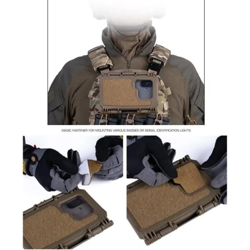 Dropship-Tactical Phone Chest Mount Universal MOLLE Phone Pouch Quick Release Smartphone Holster