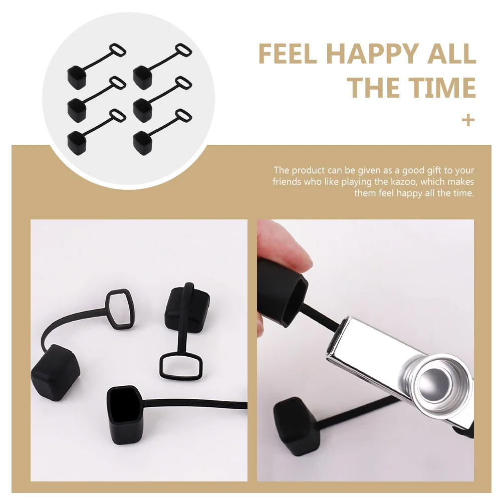 

6pcs Kazoo Mouth Guard Silicone Protective Cover Dust Caps Comfortable Household Musical Instrument Accessories Kazoo Cover