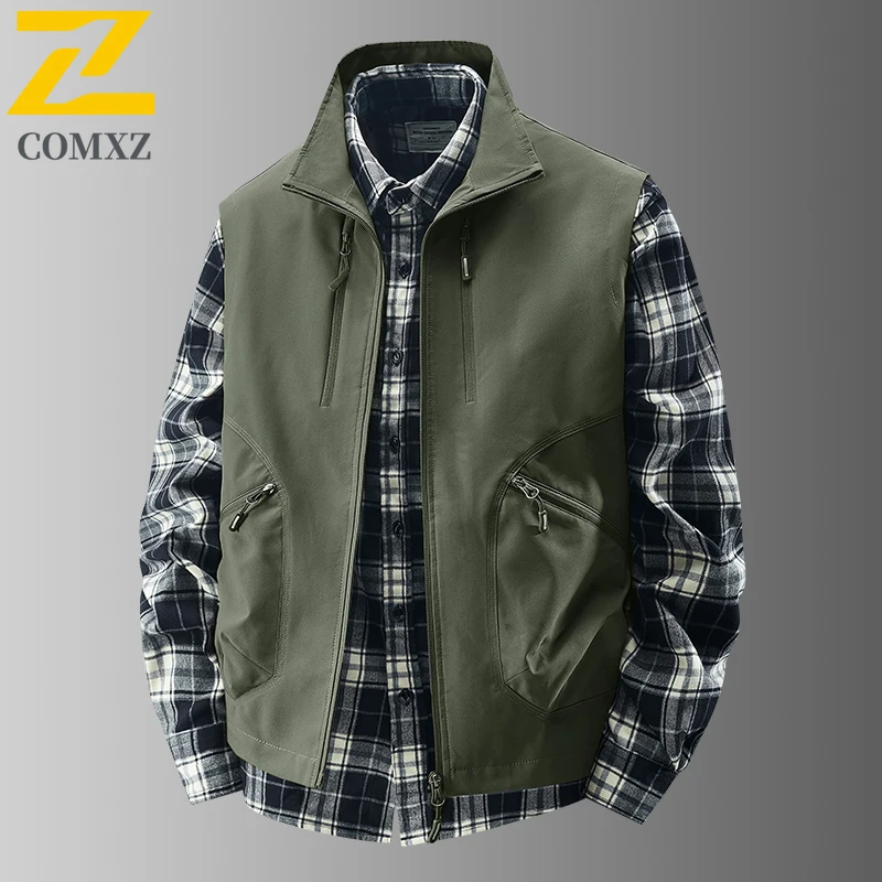 سترة صيد متعددة الوظائف للرجال، ملابس عمل تكتيكية بدون أكمام مع العديد من نظام الجيب لملابس الشارع الرياضية الخارجية #5