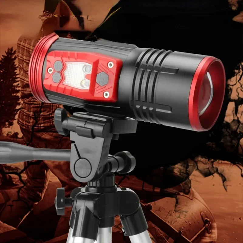 Powerful LED Fishing Flashlight Built-in Lithium Battery Mosquito Repellent 4 Color Searchlight Zoomable Emergency Light