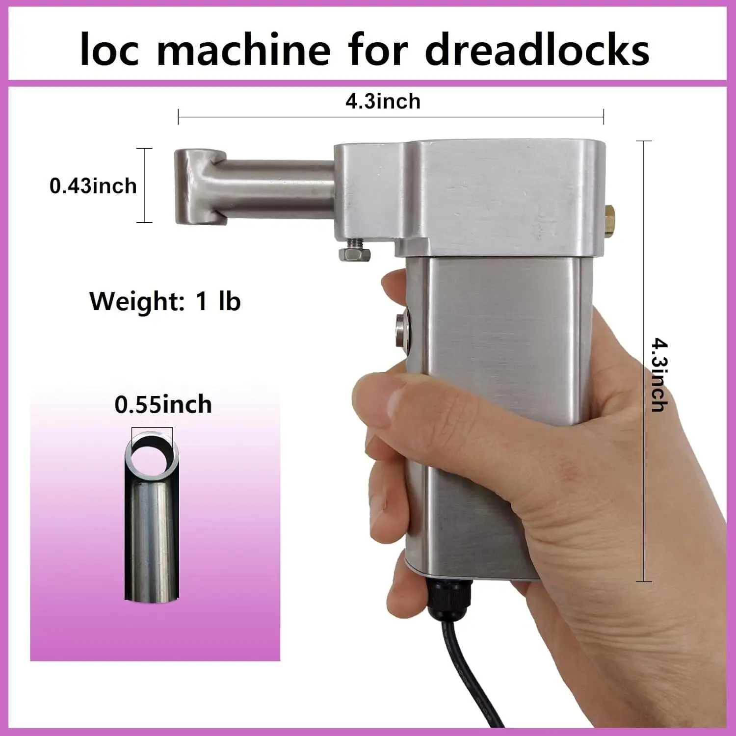 Stainless Steel Portable Mini Handheld Electric Dreadlocks Maker Machine Crochet Braiding Hair Making For DIY Dreadlock