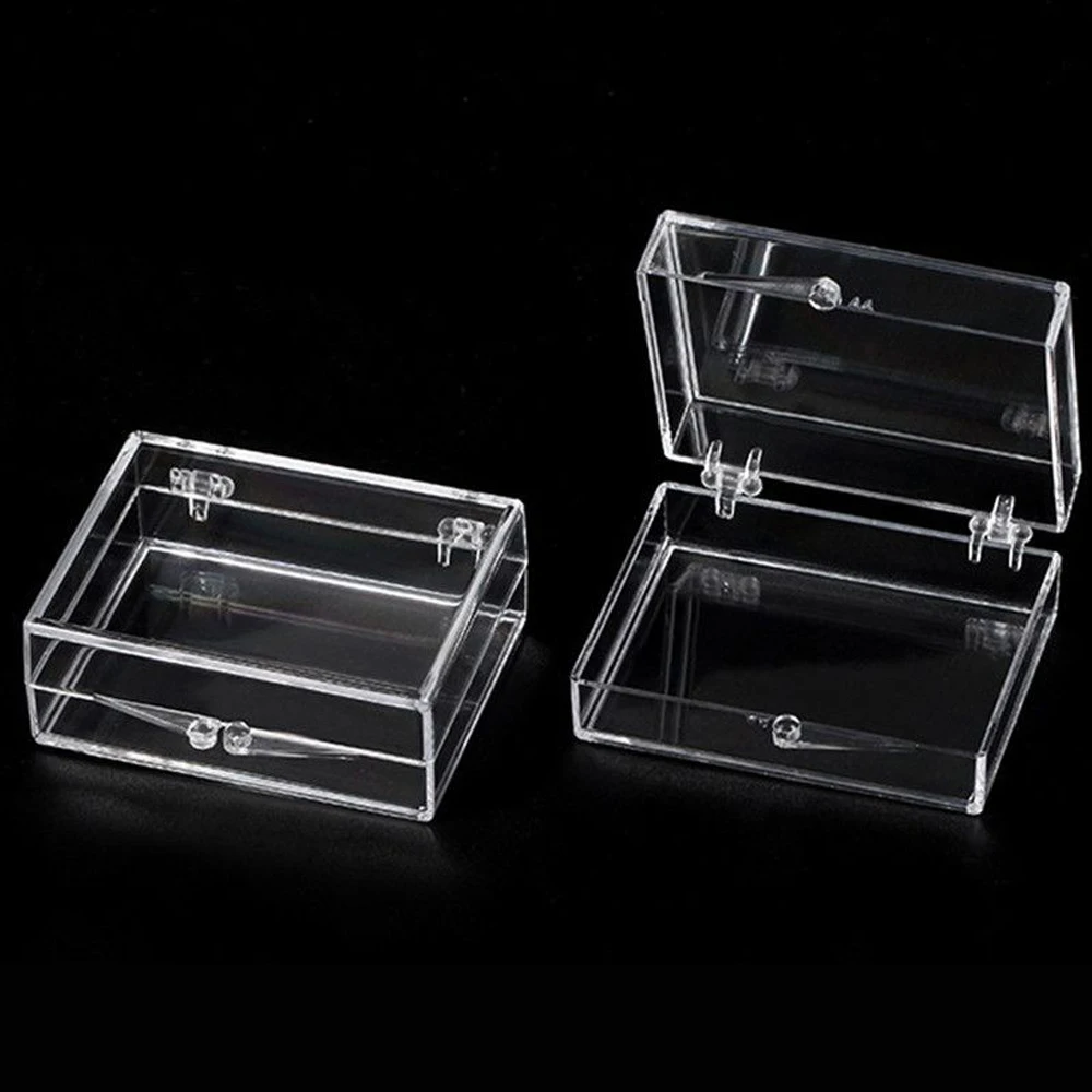 Caja transparente de acrílico con tapa para almacenamiento de joyas, caja de dulces, insignia conmemorativa, caja de almacenamiento de monedas, Caja Postal Personal, suministros para el hogar