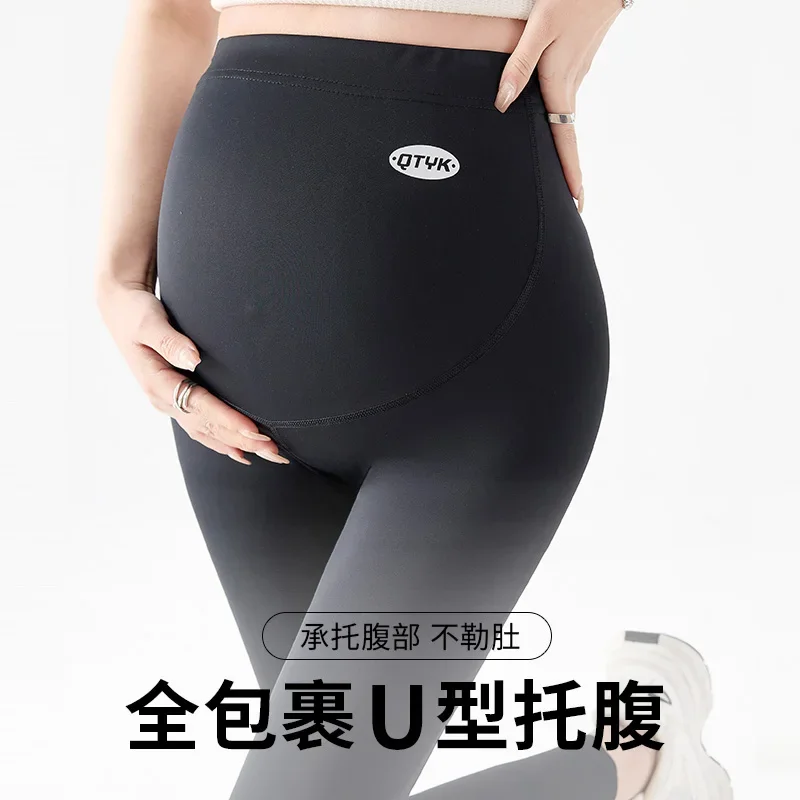 Seamless Thin Maternity Shark Pants 2024 Spring Summer Breathable Belly Legging Clothes for Pregnant Women Fit Pregnancy Wear