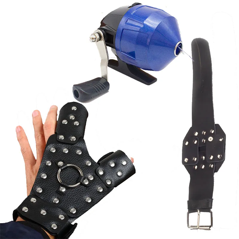 

Комплект для охоты и рыбалки: защитные перчатки, ремешок на запястье, мини-рыболовная катушка (рогатка в комплект не входит)