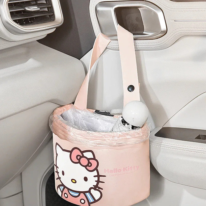 Sanrio Genuine Car Storage Box Hello Kitty Cartoon Seat Hanging Storage Bag Cute Car Decoration Supplies Accessories Gifts