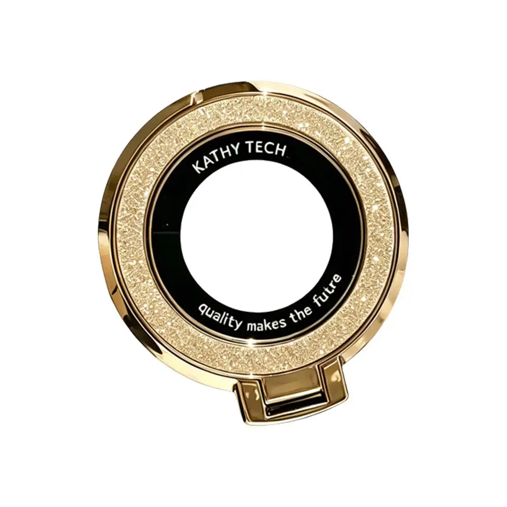 Doppelring-Handyhalter mit Ständer, Glitzer, faltbarer Handyring-Griff, ultradünner ABS-Fingerring-Ständer, universeller, mehrwinkeliger Tischständer – Detail 7