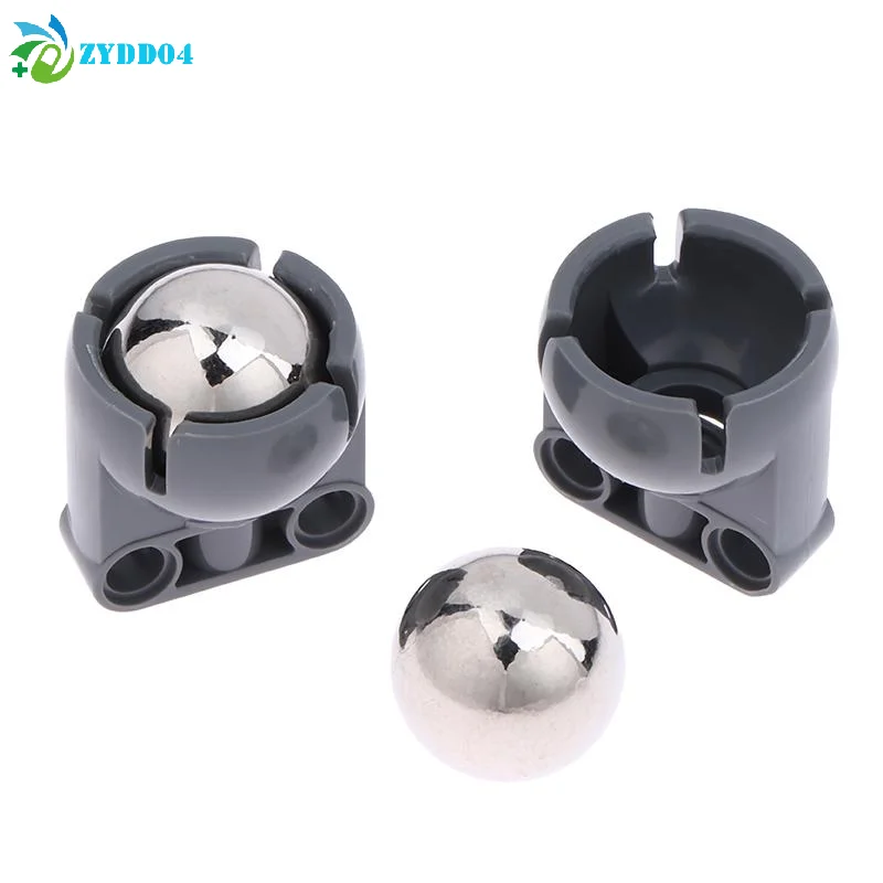 ●2Pcs 92911+bb607 Universal Wheel Kit Stainless Steel Ballor For Legoeds EV3 Robot Toy Parts DIY Bricks Assembled Accessory