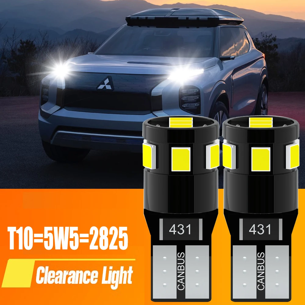 2x W5W T10 2825 LED Clearance Light Bulb Parking Lamp For Mitsubishi ASX Colt Galant Grandis Lancer 7 8 Outlander 1 2 3 Pajero