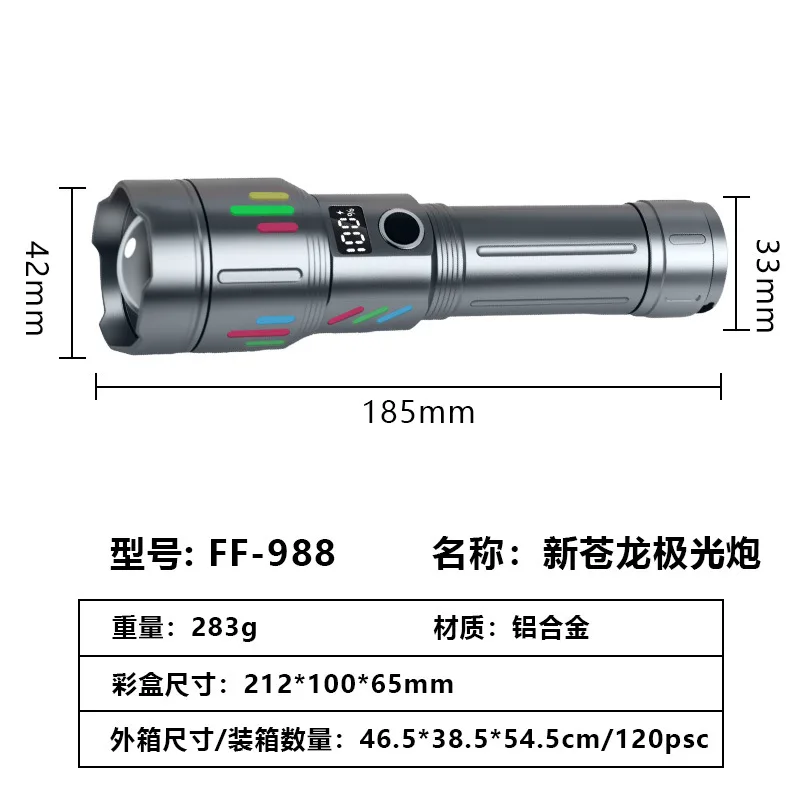 Nouveau Canglong canon Laser haute luminosité lampe de poche poche Rechargeable Zoom Portable maison extérieure longue portée longue batterie Li