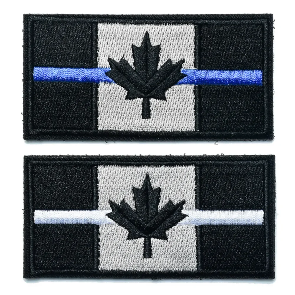 Flag of Canada Embroidered Patches Tactical Morale Badge Hook and Loop Armband Backpack Hat Decoration Cloth Sticker Applique