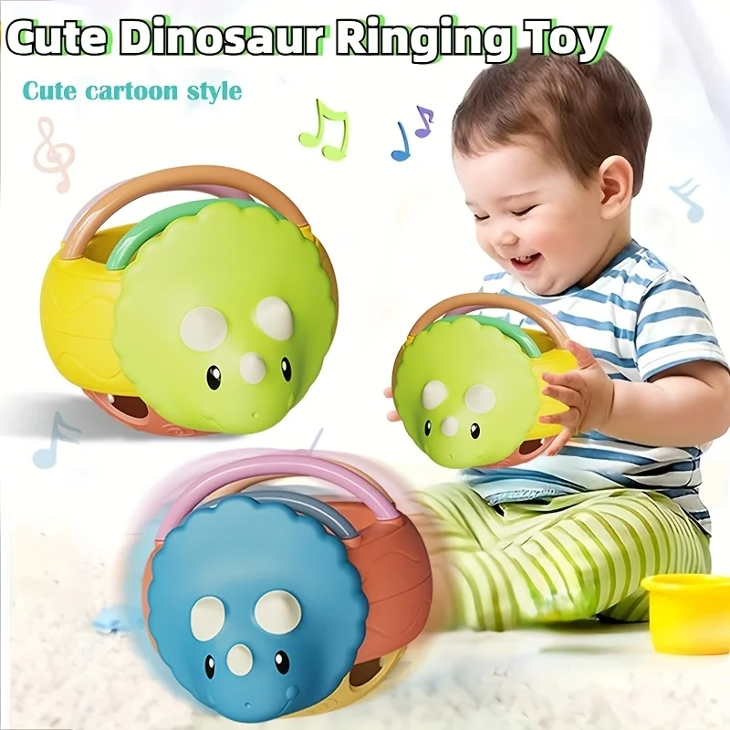 Dinosaur Ringing Toy for Infants & Youngsters - ABS Material,  Vibrant Cartoon Dinosaur Design, Perfect for Christmas Gift