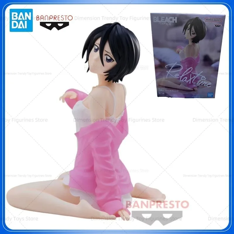 

In Stock Bandai Banpresto Anime Bleach Kuchiki Rukia 11cm Rest Time Action Figure Collectible Model Doll Toy Gift DT