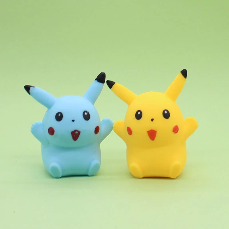 20PCS Pokemon Pikachu Stress Reliever Toy Figure Doll Squeeze Toy Cartoon Antistress Finfertip Sensory Decompression Toy for Kid