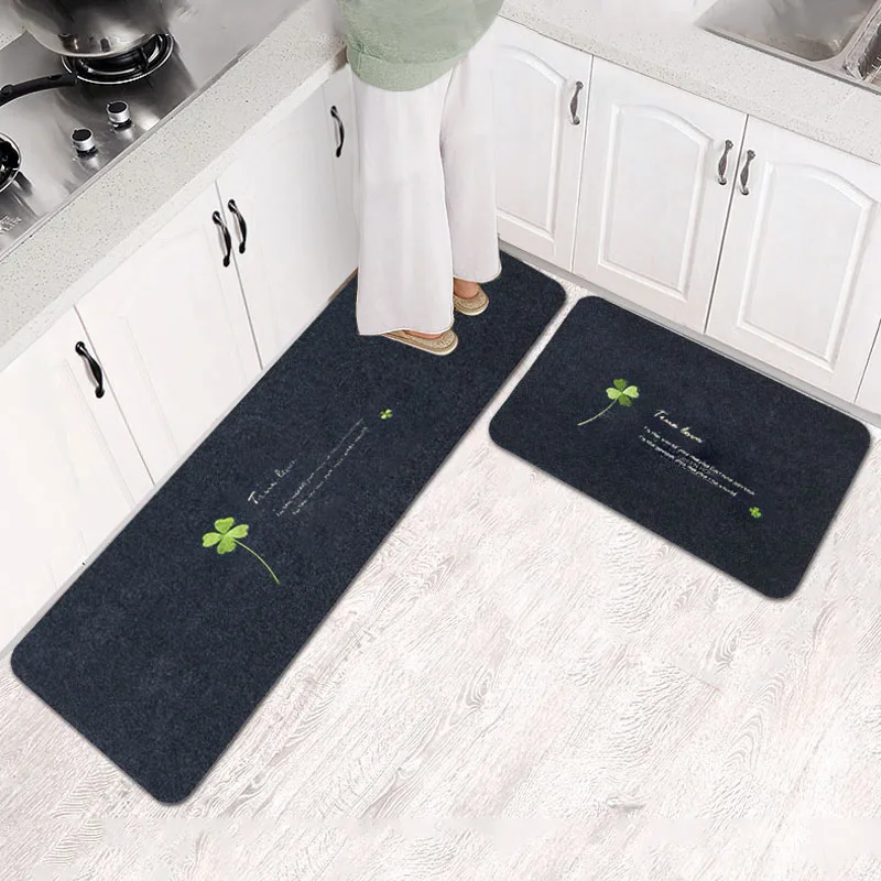 New Kitchen Anti-skid Foot Mats Oil-proof and Water-absorbing Door Mats Long Strip Mats Home Mats Door Carpets