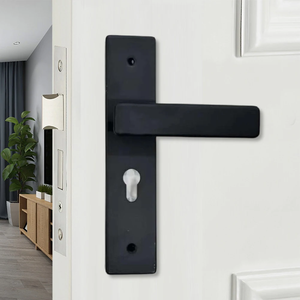 Silent Bearing Bedroom Door Lock Set With Handle For Wooden Doors, Manganese Steel Easy Install With Keys