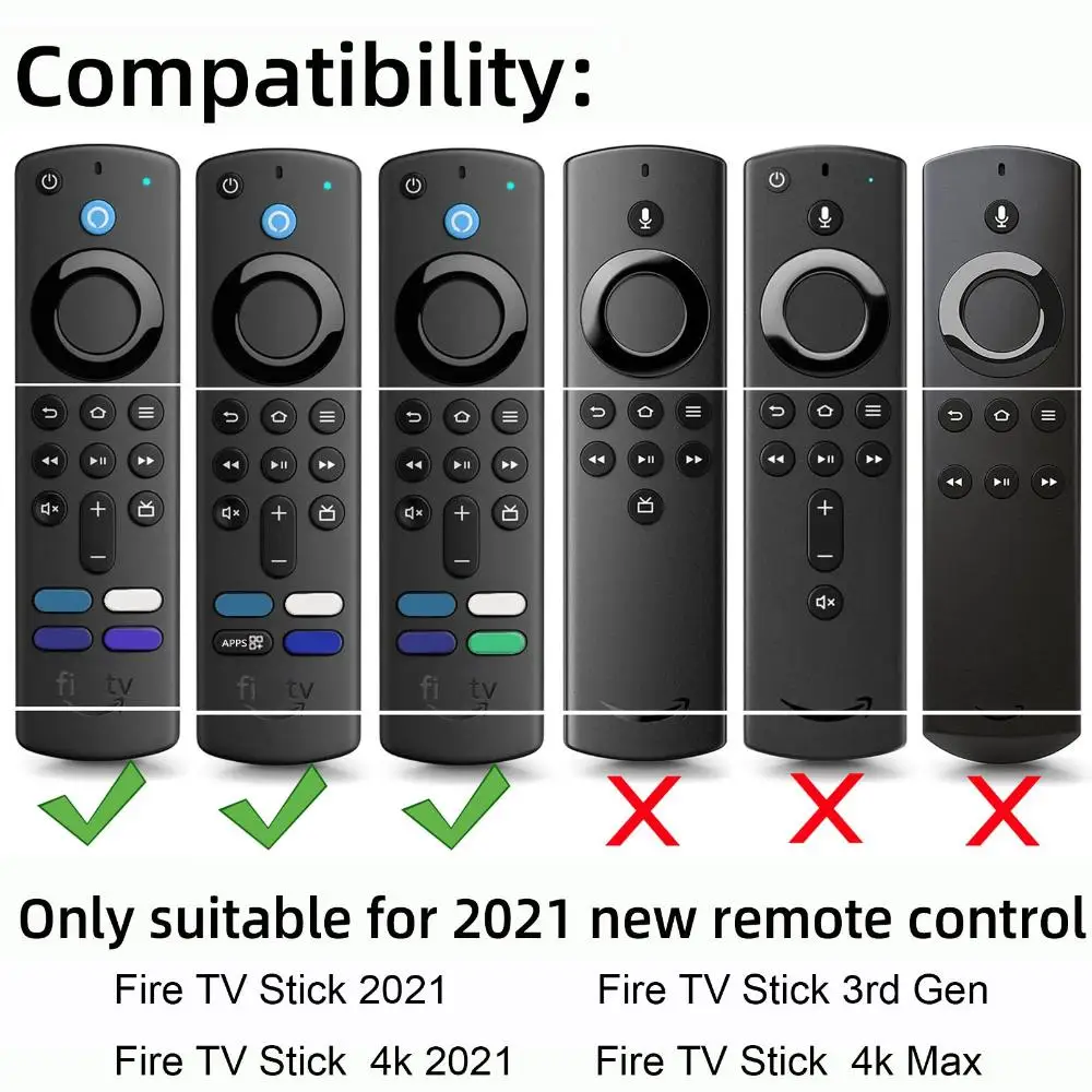1Pc Replacement Cover Remote Control Silicone Protective Case For Amazon Fire TV Stick (3rd Gen) Shockproof Remote Control