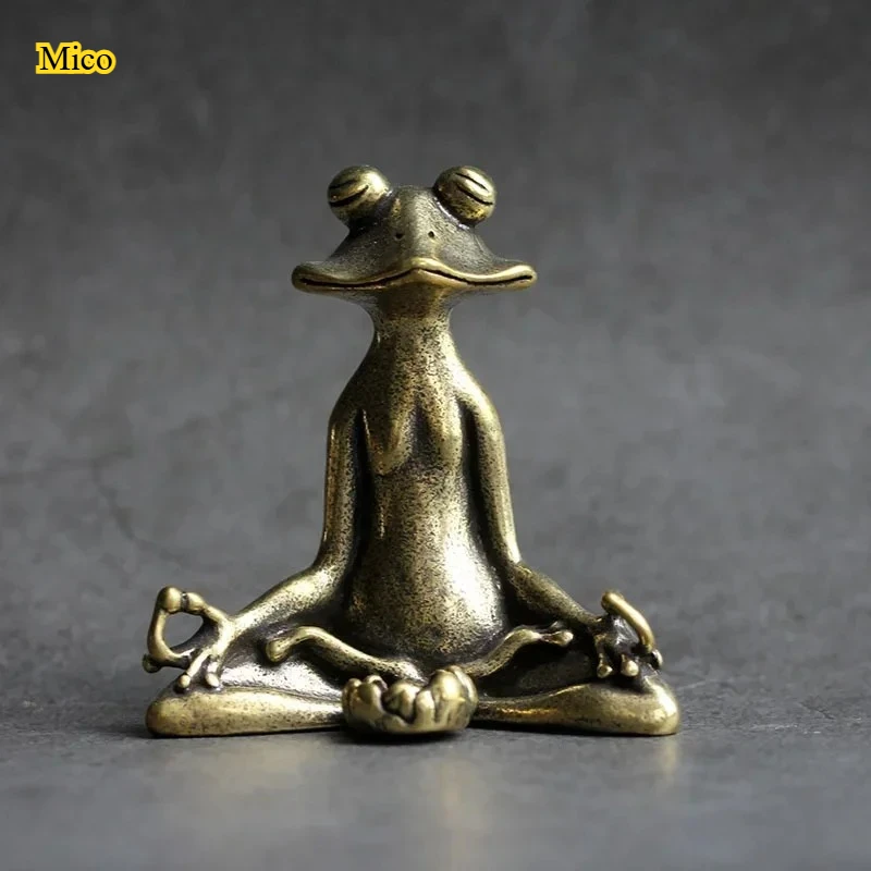 

Retro Pure Copper Frog Incense Holder, Solid Copper Tea Pet Figurine, Zen Style Incense Socket Desktop Ornament Home Decor
