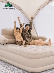 Lohascamping Camping Luchtbed met rugleuning Camping elektrische mat 40 cm Automatische opblaasbare luchtmat kussen bed tentmatras
